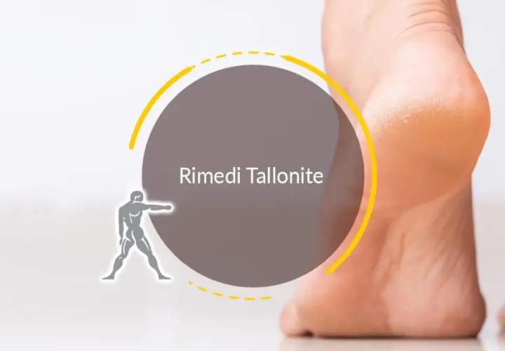 Un piede con tallonite, pronto a ricevere rimedi per camminare senza dolore.