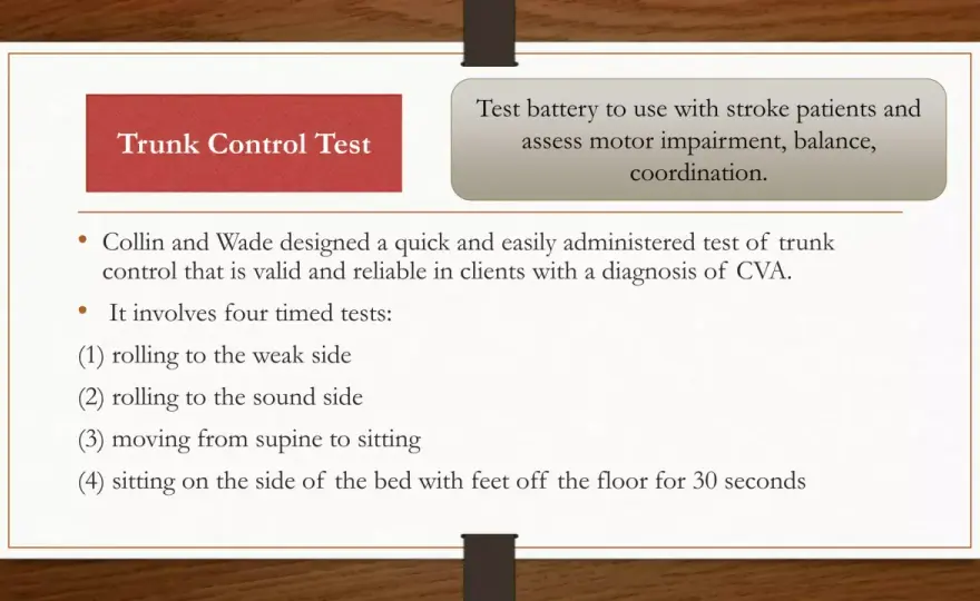 Trunk control test - come si esegue e come si interpreta