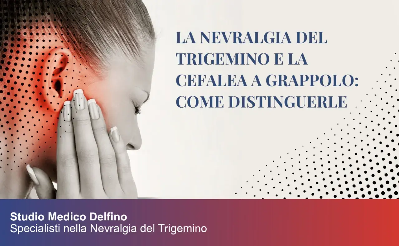 Donna con dolore all'orecchio, forse legato al nucleo trigemino cervicale. Titolo: Nevralgia del trigemino e cefalea a grappolo.