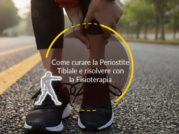 Runner con dolore alla tibia, che indica come curare la periostite tibiale con la fisioterapia.